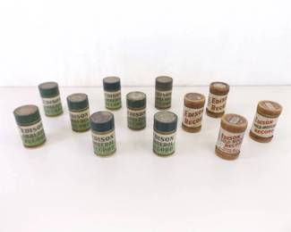Lot of 12 Antique Edison Cylinder Records in Original Protective Tubes
