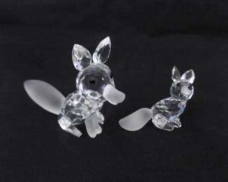 Lot of 2 AS NEW Swarovski Crystal Fox Figurines
