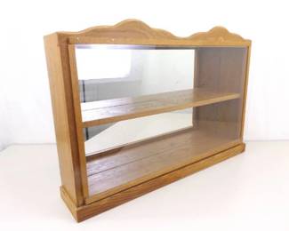 Larger Wood Sliding Glass Door Tabletop Display Curio 
