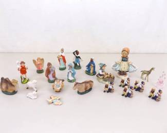Lot of Misc Vintage Hummel, Nativity, Crystal, etc Figurines
