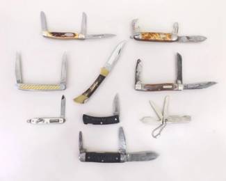 Lot of 9 New and Used Pocket Knives
