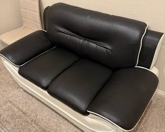Black and white mordern couch, repairable cat scratches, $100