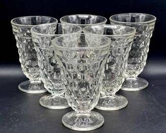 (6) Fostoria American Footed Iced Tea Glasses
