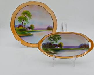 (2) Hand Painted Nippon Dishes
