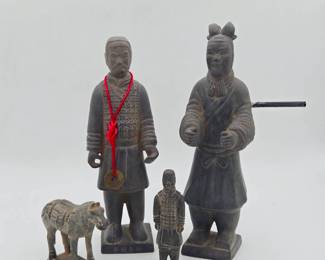 (4) Asian Terracotta Replica Figurines
