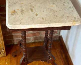 Antique Marble Topped Side Table
