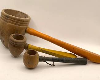 (3) Vintage Wood Pipes

