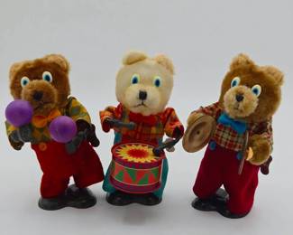 (3) Vintage Tin Toy Bears
