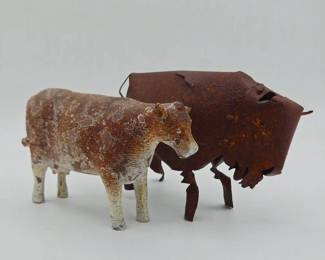 (2) Bull Figurines
