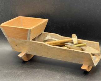 9” Wooden Rocking Tool Cradle
