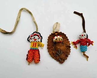 (3) Native American Beaded Figures
