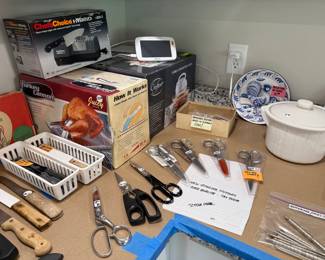 Knife sharpener, turkey cannon, turbo convection oven, variety of scissors – some made in German.