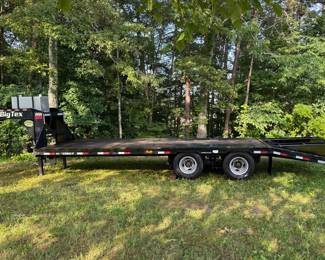Big Tex 22GN 20Plus5 – 20 ft trailer with 50 gallon fuel tank. One owner. New tires, new deck, new brakes. Excellent condition.