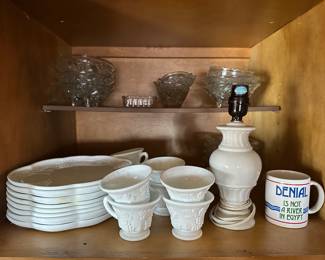 Milk glass luncheon sets
