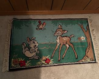 Vintage Disney tapestry Bambi rug
