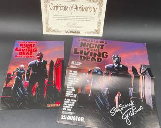 George Romero Autographed Poster With Comic