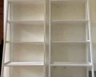 Set Of White Ladder Shelves