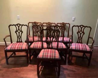 Plaid Chippendale Chairs