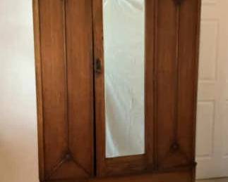Antique Mirror Front Armoire