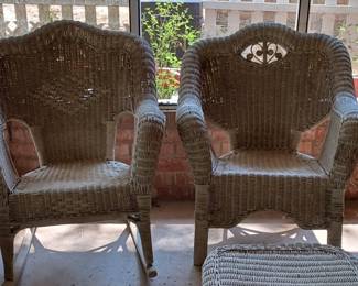 Wicker rocker and chair