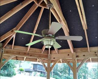 Gazebo Interior, ceiling fan.