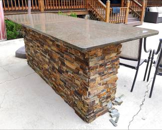 Outdoor Bar with large Granite Top