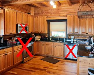 Another view of the kitchen. Cabinets are solid wood.