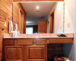 Plate Glass Mirror, Vanity with Granite Top, Fixtures, etc.
