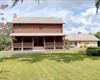 Front Elevation which shows the Cabin and Guesthouse
