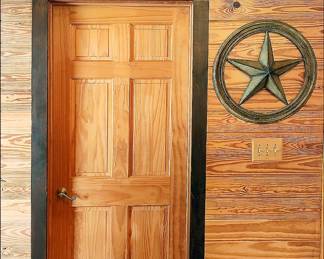 Solid Wood Panel Door. There are many of these. All interior doors are like this. Several different sizes.