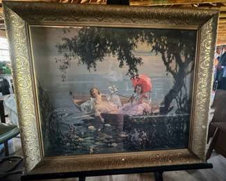 Boating Beauties, signed print by Louis Jambor