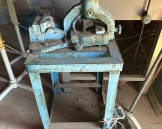 003 Roper Whitney No.455 Combination Angle Iron Shear, Notcher, and Bender and various tools.