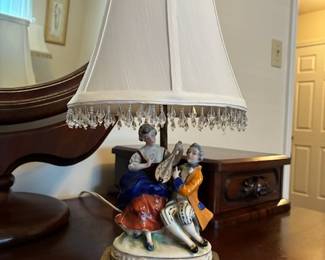 Vintage Dresdan Porcelain lamp (1 of 2) 