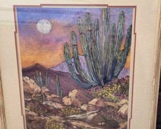 Southwest Cactus Print Signed