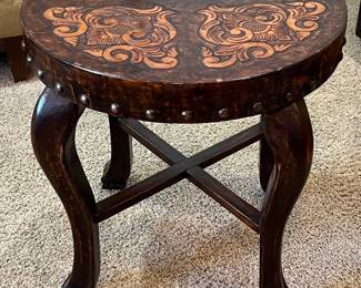 Carved Wooden Side Table
