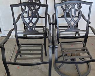 4 Metal Lawn Chairs 1 Swivel