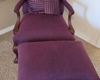 Antique Purple Chair Ottoman