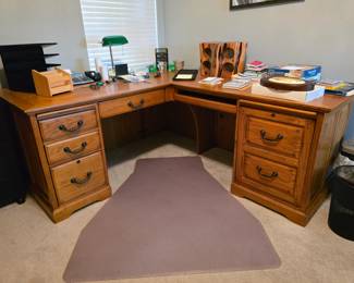(47) Golden Oak L-Shaped Desk 101"Wx73"Dx30"H $375