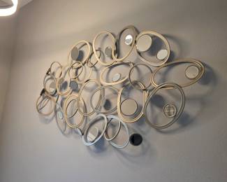 (44) Oval Mirrored Wall Art 60"x33" $98