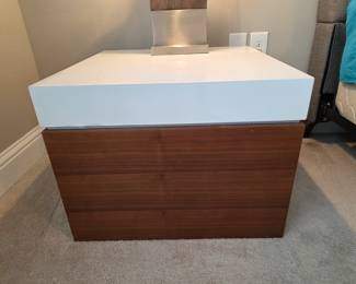 (23) White Lacquer/Wood Side Table 24"Wx24"Dx18"H $75