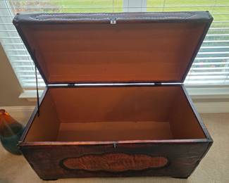 (39) Painted Leather Nailhead Trunk 40"Wx19"Dx23"H $325