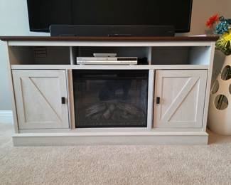 (40) TV Stand w/Fireplace 58"Wx16"Dx31"H $145