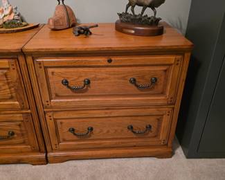 (45+46) Golden Oak Wood File Cabinet 32"Wx20"Dx31"H $125 each