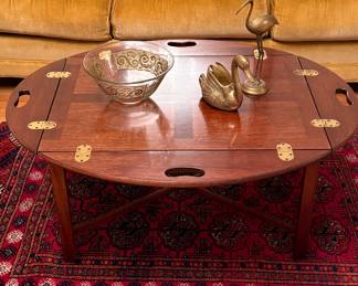 Brass birds - Butler's Table - Persain Rug