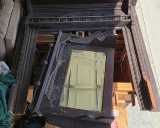 Antique Fireplace Surround with beveled mirror