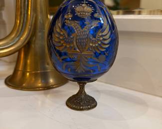 Russian Double Eagle Cobalt Blue Faberge style 
