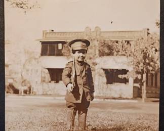 Child dressed like a soldier ORIGINAL PHOTO