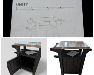 Keter Unity 40 G Patio Storage Grilling Bar Cart with Stainless Steel Top