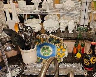 Milk glass and Arthur Court