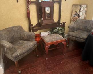 Side chairs and ottoman